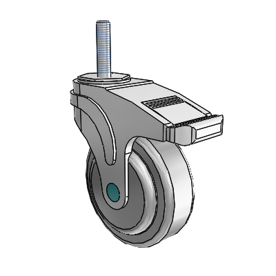 Next Generation Threaded Stem Swivel Caster with 4 x 1.25 QuikStart Wheel and Directional Lock Brake