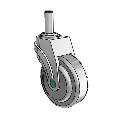 Next Generation Grip Ring Swivel Caster with 4 x 1.25 QuikStart Wheel