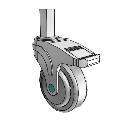 Next Generation Square Stem Swivel Caster with 4 x 1.25 QuikStart Wheel and Total Lock Brake