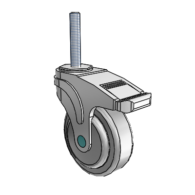 Next Generation Threaded Stem Swivel Caster with 4 x 1.25 QuikStart Wheel and Total Lock Brake