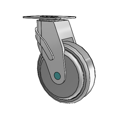 Next Generation Non-Magnetic Top Plate Swivel Caster with 5 x 1.25 QuickStart TPR Wheel