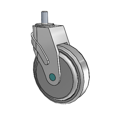 Next Generation Non-Magnetic Threaded Stem Swivel Caster with 5 x 1.25 QuickStart TPR Wheel