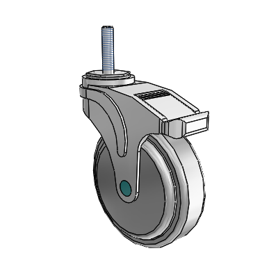 Next Generation Threaded Stem Swivel Caster with 5 x 1.25 QuikStart Wheel and Directional Lock Brake