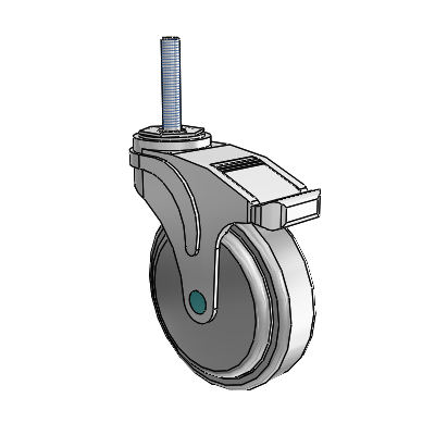 Next Generation Threaded Stem Swivel Caster with 5 x 1.25 QuikStart Wheel and Directional Lock Brake
