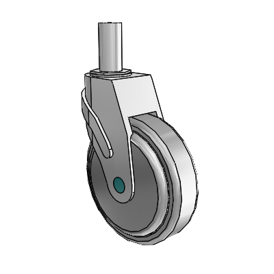 Next Generation Round Stem Swivel Caster with 5 x 1.25 QuikStart Wheel