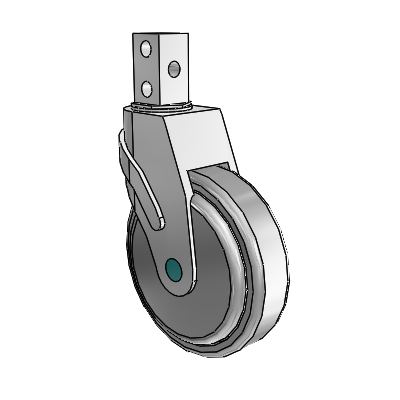 Next Generation Square Stem Swivel Caster with 5 x 1.25 QuikStart Wheel