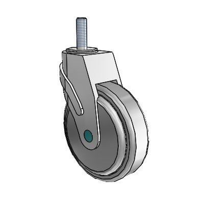 Next Generation Threaded Stem Swivel Caster with 5 x 1.25 QuikStart Wheel