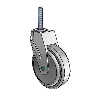 Next Generation Threaded Stem Swivel Caster with 5 x 1.25 QuikStart Wheel