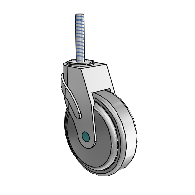 Next Generation Threaded Stem Swivel Caster with 5 x 1.25 QuikStart Wheel