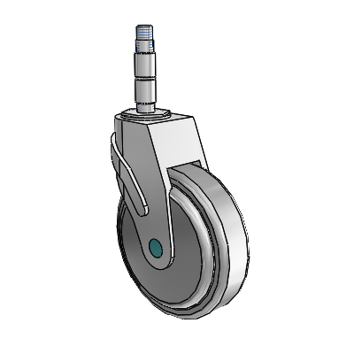 Roulette pivotante à adaptateur extensible de nouvelle génération avec roue QuikStart 5 x 1,25
