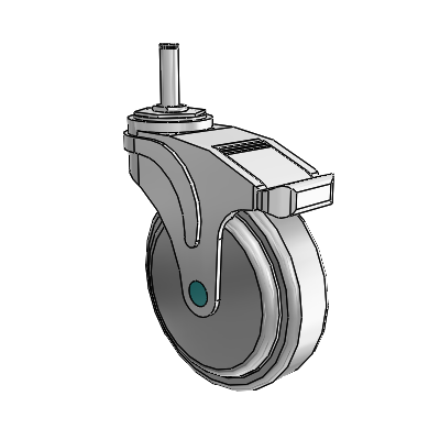Next Generation Grip Ring Swivel Caster with 5 x 1.25 QuikStart Wheel and Total Lock Brake