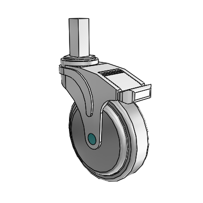 Next Generation Square Stem Swivel Caster with 5 x 1.25 QuikStart Wheel and Total Lock Brake