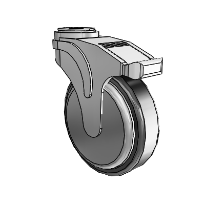 Next Generation Hollow Kingpin Rigid Caster with 5 x 1.25 Santoprene Wheel and