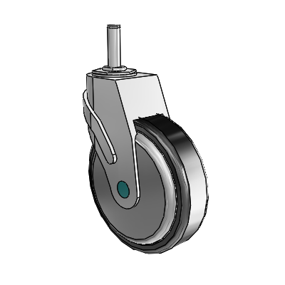 Next Generation Grip Ring Swivel Caster with 5 x 1.25 Santoprene Wheel