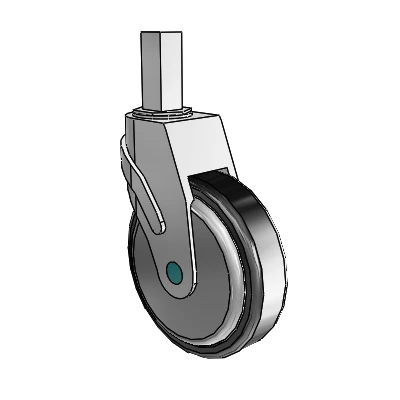 Next Generation Square Stem Swivel Caster with 5 x 1.25 Santoprene Wheel