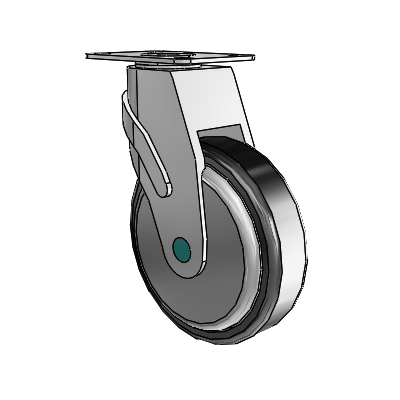 Next Generation Top Plate Swivel Caster with 5 x 1.25 Santoprene Wheel