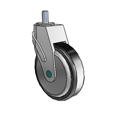 Next Generation Threaded Stem Swivel Caster with 5 x 1.25 Santoprene Wheel