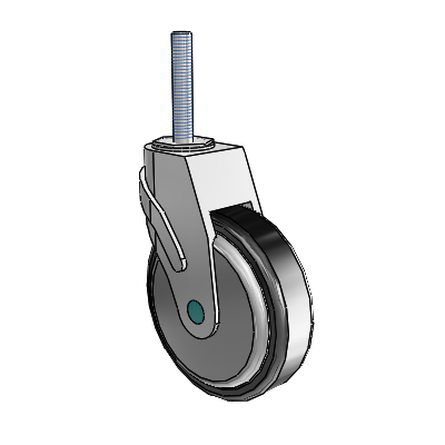 Next Generation Threaded Stem Swivel Caster with 5 x 1.25 Santoprene Wheel