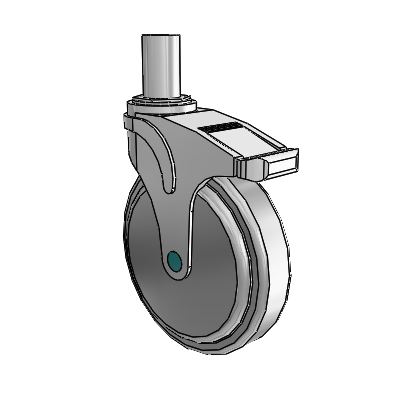 Next Generation Round Stem Swivel Caster with 6 x 1.25 QuikStart Wheel and Directional Lock Brake