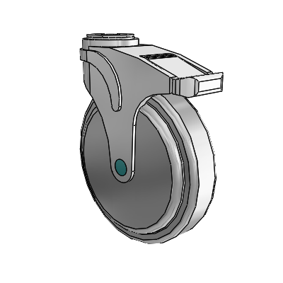 Next Generation Hollow Kingpin Swivel Caster with 6 x 1.25 QuikStart Wheel and Total Lock Brake