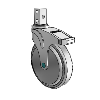 Next Generation Square Stem Swivel Caster with 6 x 1.25 QuikStart Wheel and Total Lock Brake