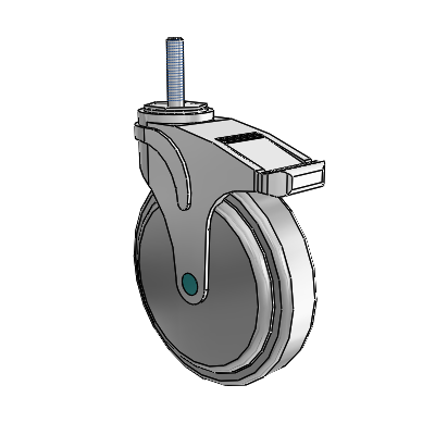 Next Generation Threaded Stem Swivel Caster with 6 x 1.25 QuikStart Wheel and Total Lock Brake