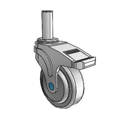 Next Generation Grip Ring Swivel Caster with 4 x 1.25 QuikStart Wheel and Directional Lock Brake