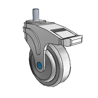 Next Generation Threaded Stem Swivel Caster with 4 x 1.25 QuikStart Wheel and Total Lock Brake