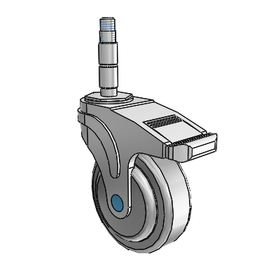 Next Generation Expanding Adapter Swivel Caster with 4 x 1.25 QuikStart Wheel Total Lock