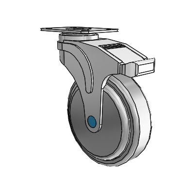 Next Generation Top Plate Swivel Caster with 5 x 1.25 QuikStart Wheel and Directional Lock Brake