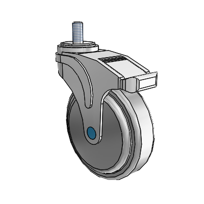 Next Generation Threaded Stem Swivel Caster with 5 x 1.25 QuikStart Wheel and Directional Lock Brake