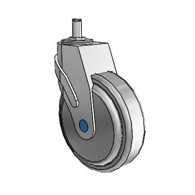 Next Generation Grip Ring Swivel Caster with 5 x 1.25 QuikStart Wheel