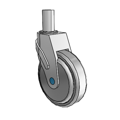 Next Generation Round Stem Swivel Caster with 5 x 1.25 QuikStart Wheel