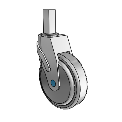 Next Generation Square Stem Swivel Caster with 5 x 1.25 QuikStart Wheel