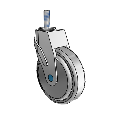 Next Generation Threaded Stem Swivel Caster with 5 x 1.25 QuikStart Wheel