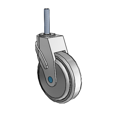 Next Generation Threaded Stem Swivel Caster with 5 x 1.25 QuikStart Wheel