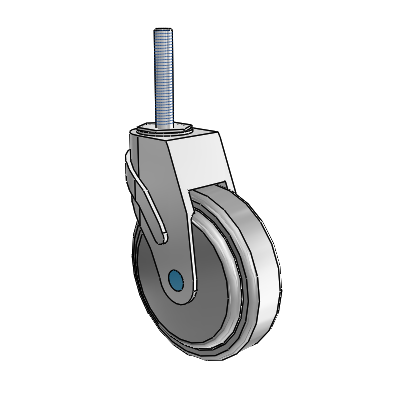 Next Generation Threaded Stem Swivel Caster with 5 x 1.25 QuikStart Wheel