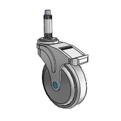 Next Generation Expanding Adapter Swivel Caster with 5 x 1.25 QuikStart Wheel Total Lock