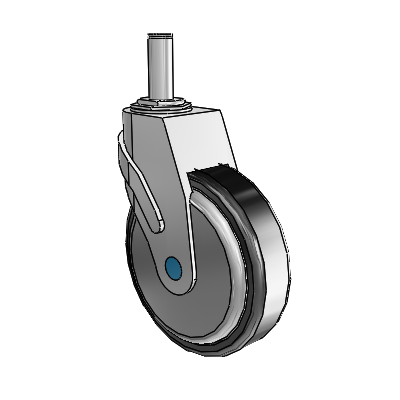 Next Generation Grip Ring Swivel Caster with 5 x 1.25 Santoprene Wheel