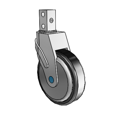 Next Generation Square Stem Swivel Caster with 5 x 1.25 Santoprene Wheel