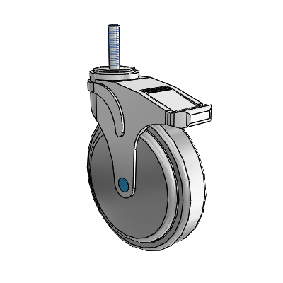 Next Generation Threaded Stem Swivel Caster with 6 x 1.25 QuikStart Wheel and Directional Lock Brake