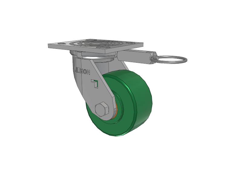 16 Series Top Plate Swivel Caster with 4 x 2 Green Polyurethane XI - X-treme Solid Polyurethane Wheel