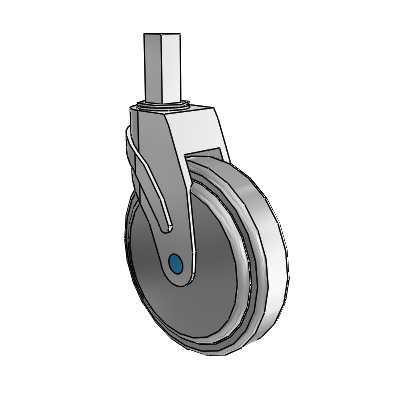 Next Generation Square Stem Swivel Caster with 6 x 1.25 QuikStart Wheel