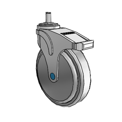 Next Generation Grip Ring Swivel Caster with 6 x 1.25 QuikStart Wheel and Total Lock Brake