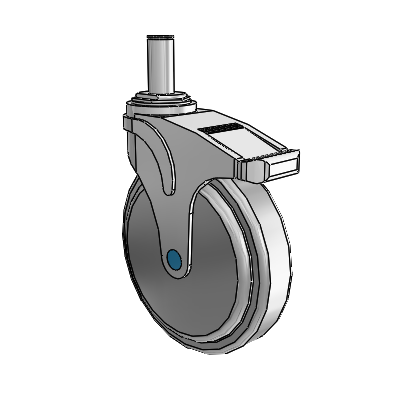 Next Generation Grip Ring Swivel Caster with 6 x 1.25 QuikStart Wheel and Total Lock Brake