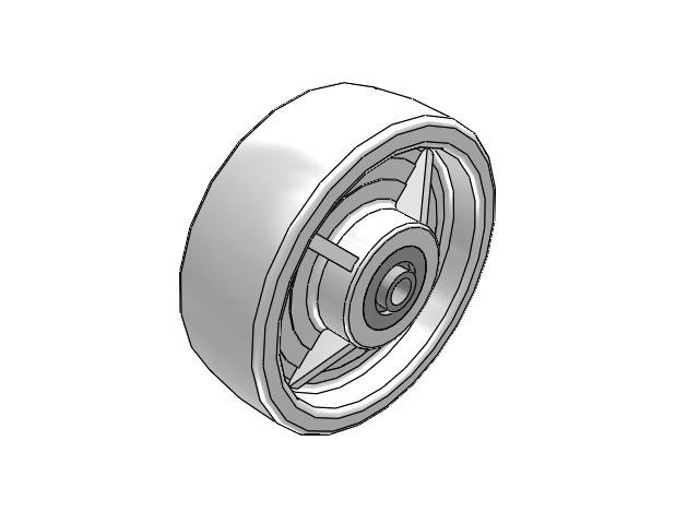 NW White Nylon 6 x 2 Wheel with Pedestal Precision Bearing