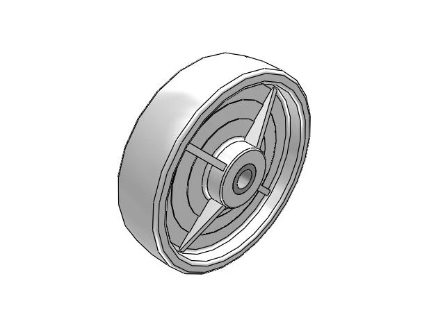 NW White Nylon 8 x 2 Wheel with Straight Bearing