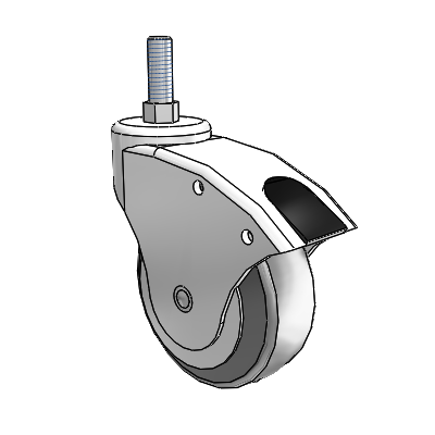 Optimus Threaded Stem Swivel Caster with 3.125 x 1 Performa Rubber Wheel