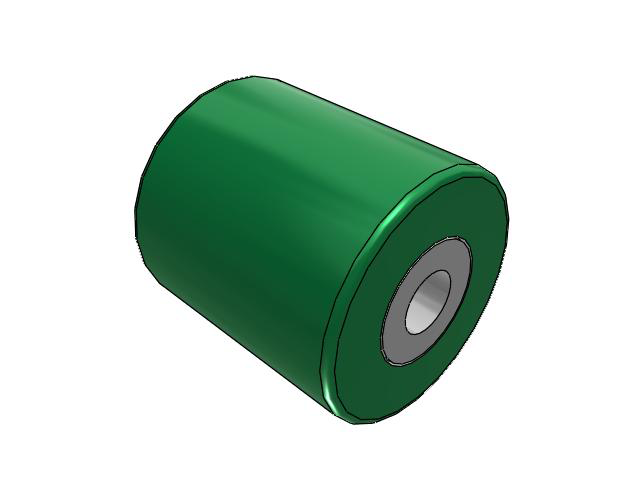 PA Polyurethane on Aluminum 4 x 4-1/4 Wheel with Straight Roller Bearing