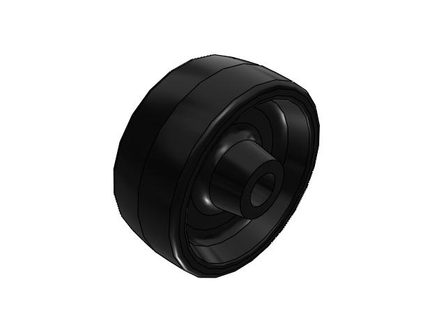 PB Polypropylene 3 x 1-1/4 Wheel with Plain Bore Bearing